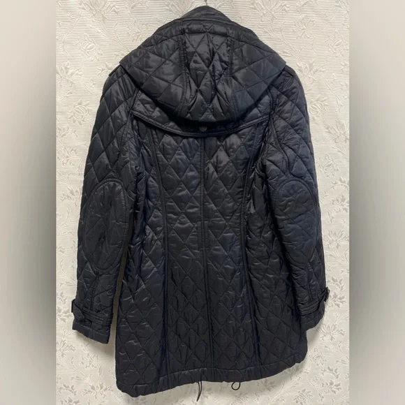 Burberry Brit Black Quilted Coat Small Petite - Picture 5 of 10
